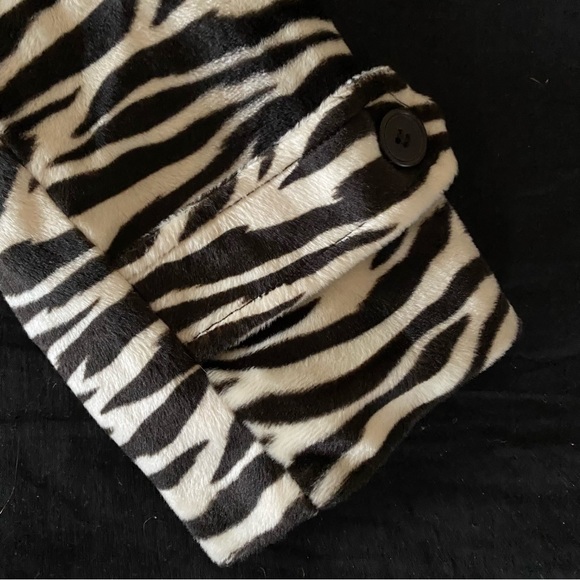 Vintage Zebra Animal Print Coat Jacket 1980s - Picture 7 of 8